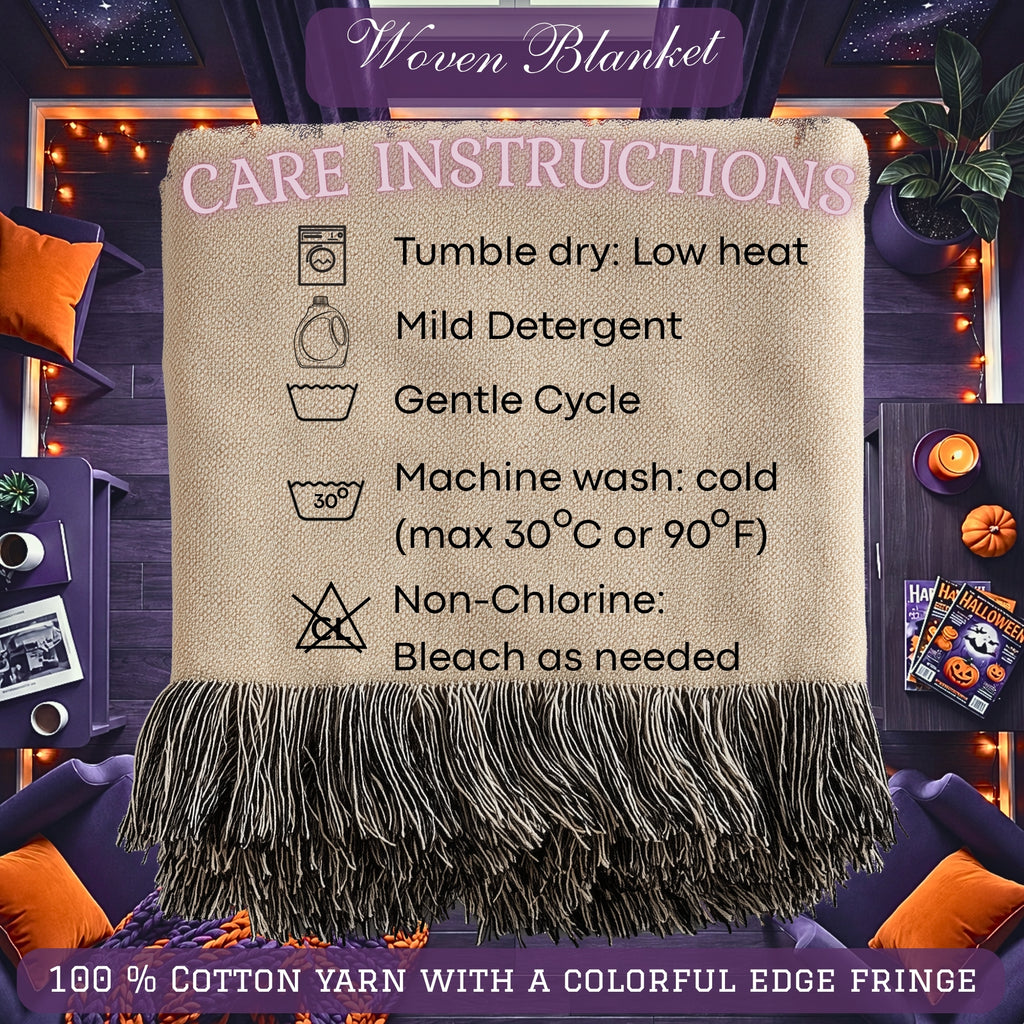 Ghost Family Halloween Kids Woven Blanket – Purple Witchy Throw