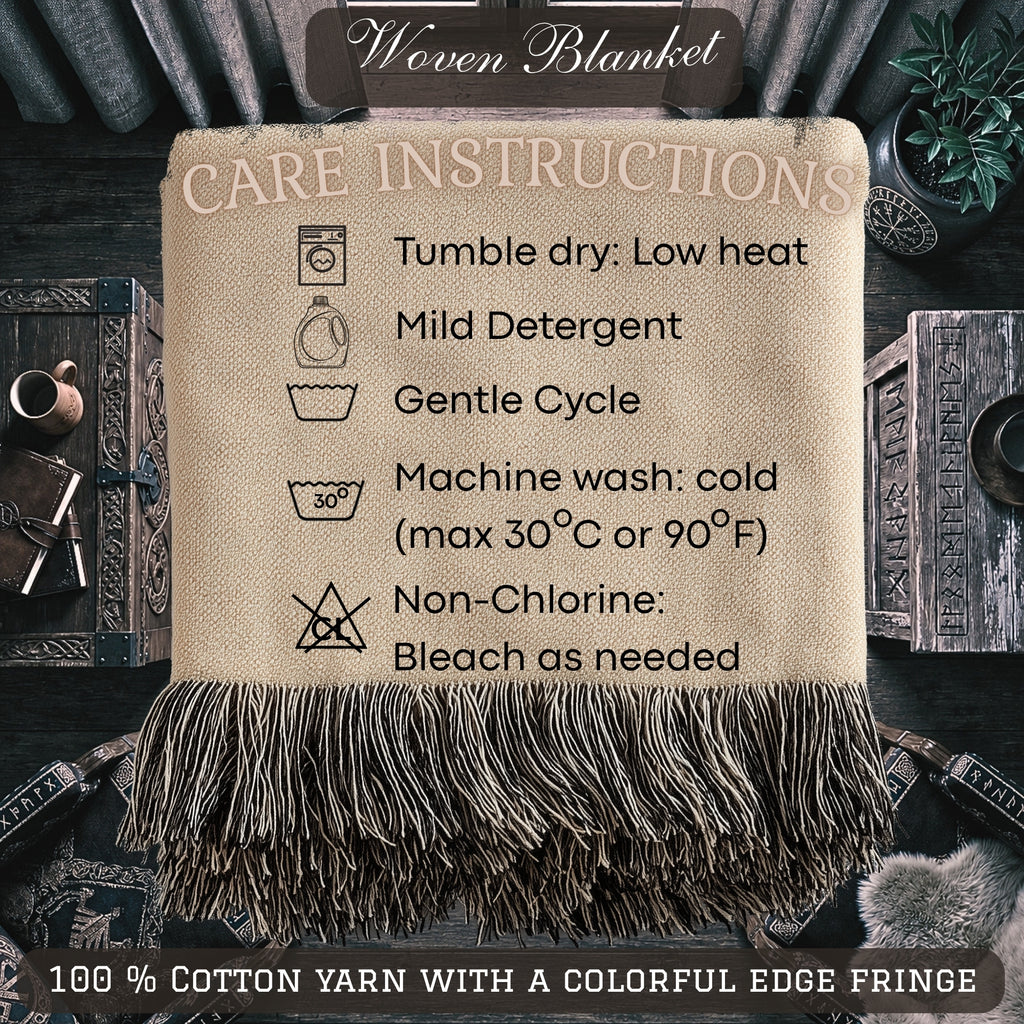 Viking Longship Woven Blanket – Norse Mythology Throw