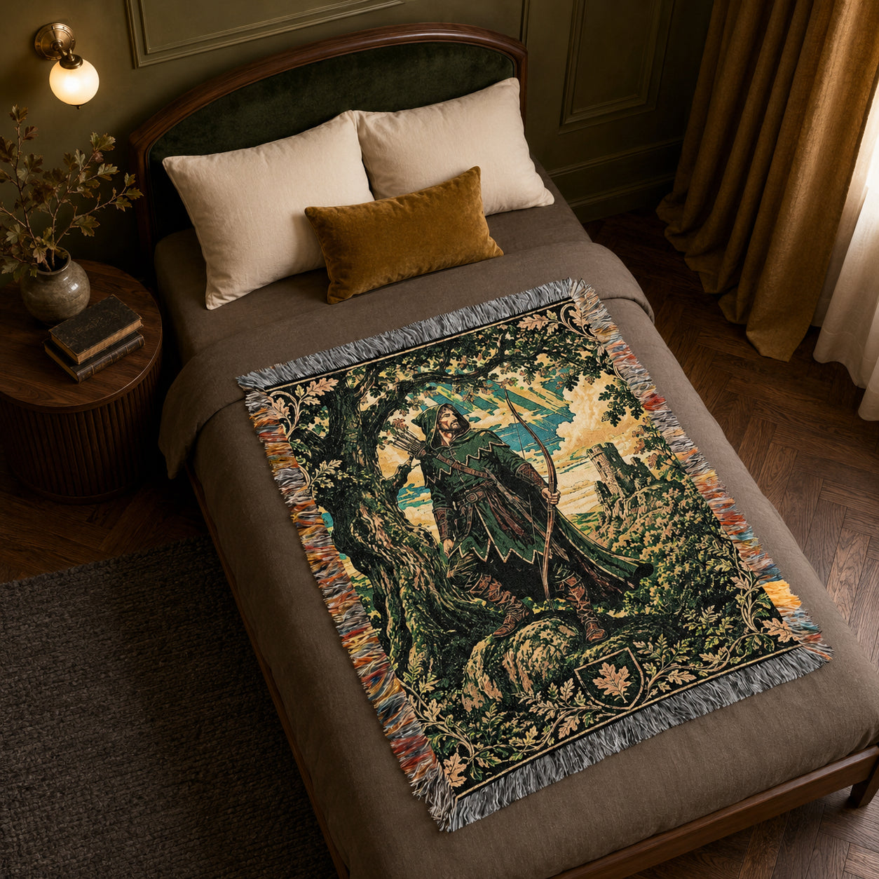 Robin Hood Woven Blanket – Sherwood Forest Fantasy Throw
