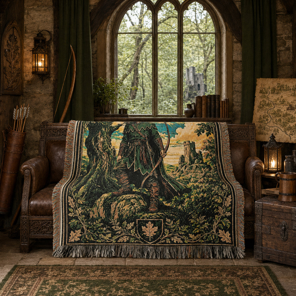 Robin Hood Woven Blanket – Sherwood Forest Fantasy Throw