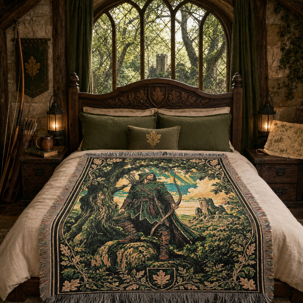 Robin Hood Woven Blanket – Sherwood Forest Fantasy Throw