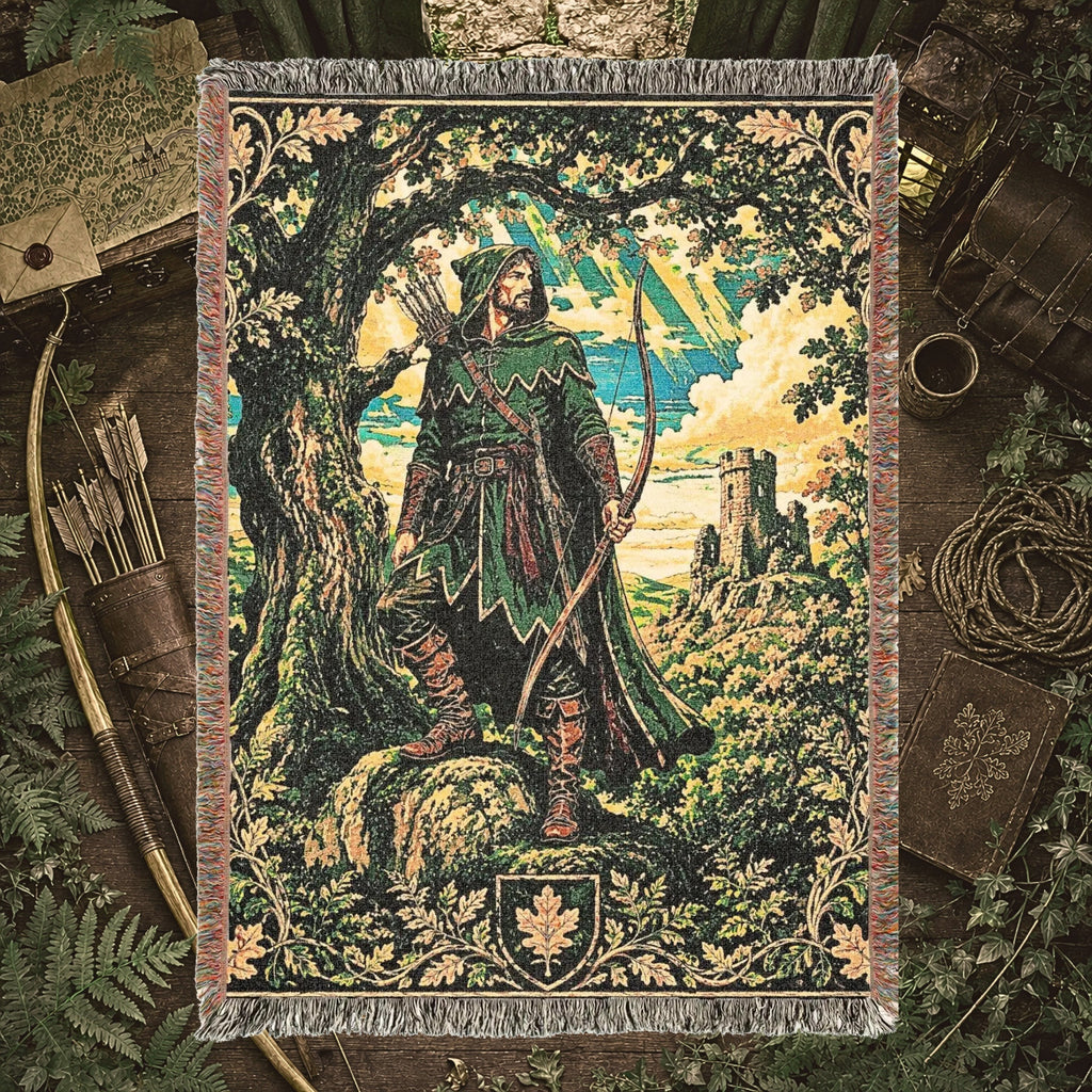 Robin Hood Woven Blanket – Sherwood Forest Fantasy Throw
