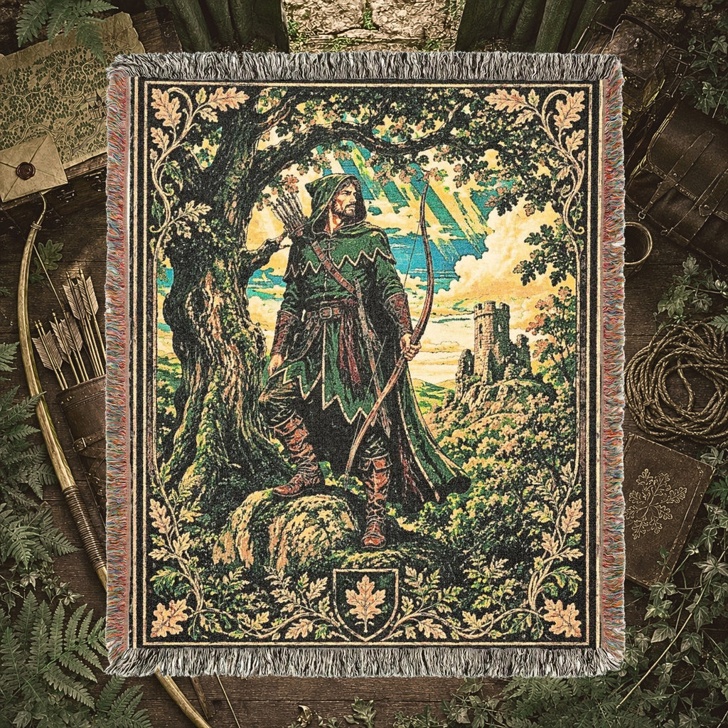 Robin Hood Woven Blanket – Sherwood Forest Fantasy Throw