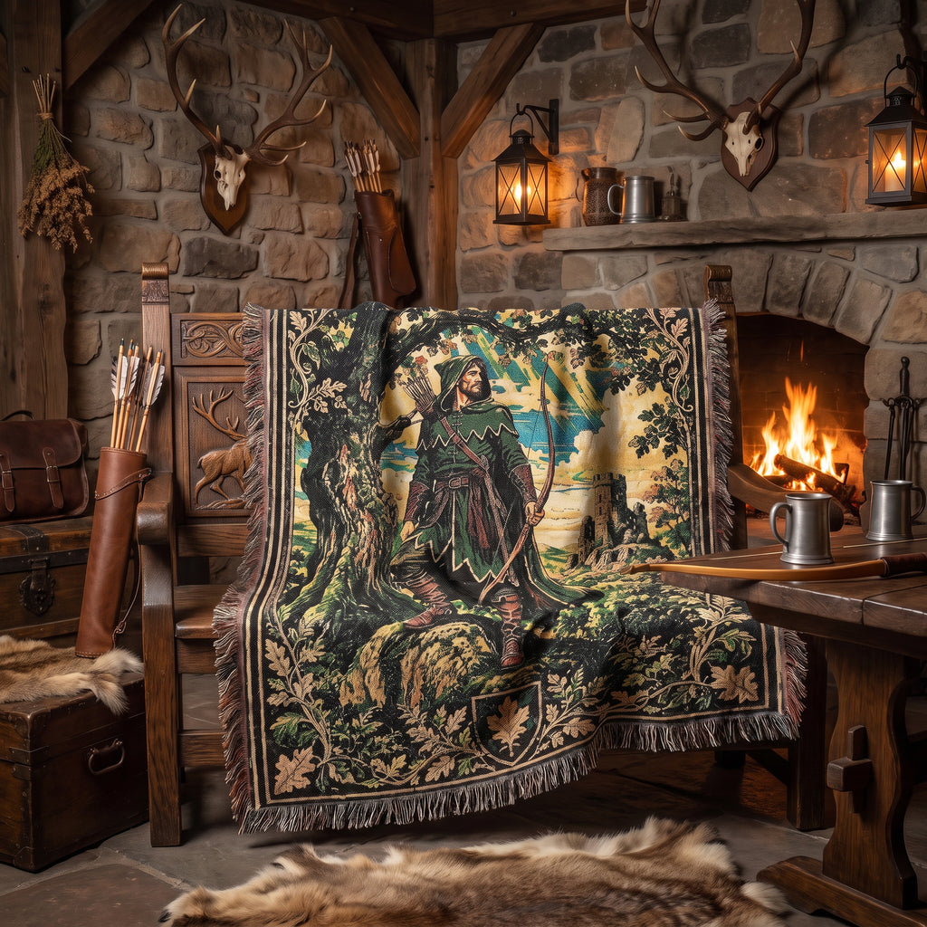 Robin Hood Woven Blanket – Sherwood Forest Fantasy Throw
