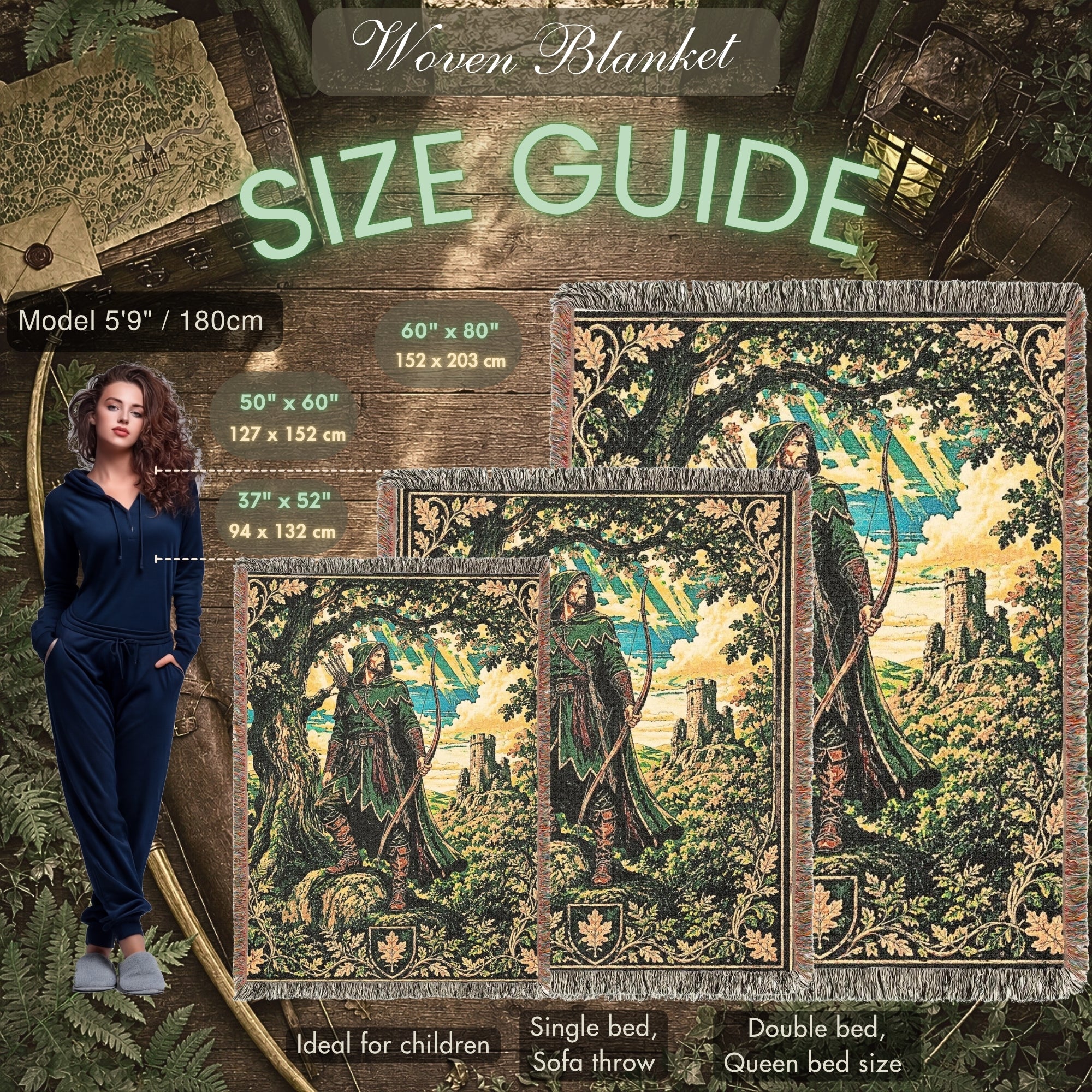 Robin Hood Woven Blanket – Sherwood Forest Fantasy Throw