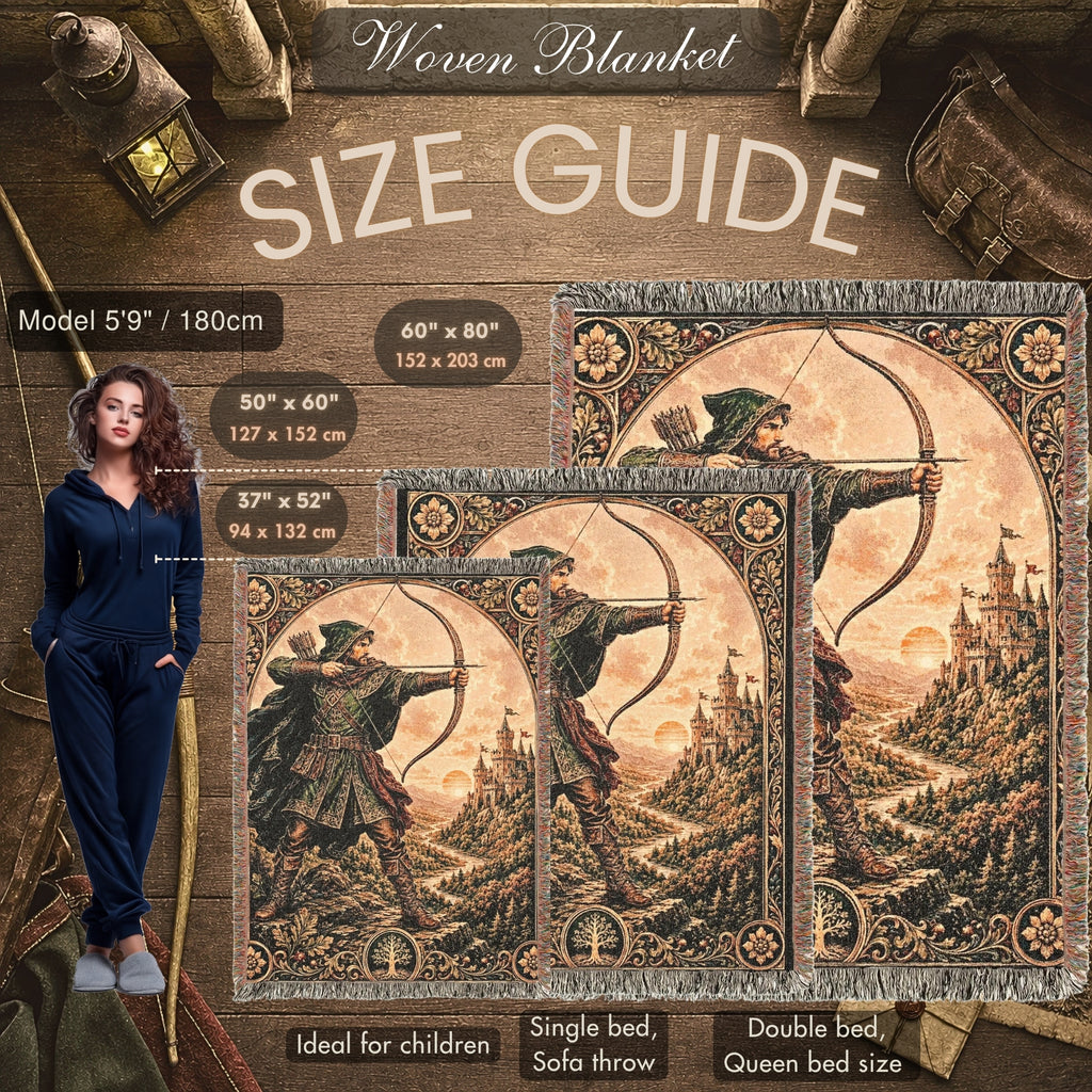 Robin Hood Archer Woven Blanket – Medieval Castle Fantasy Throw