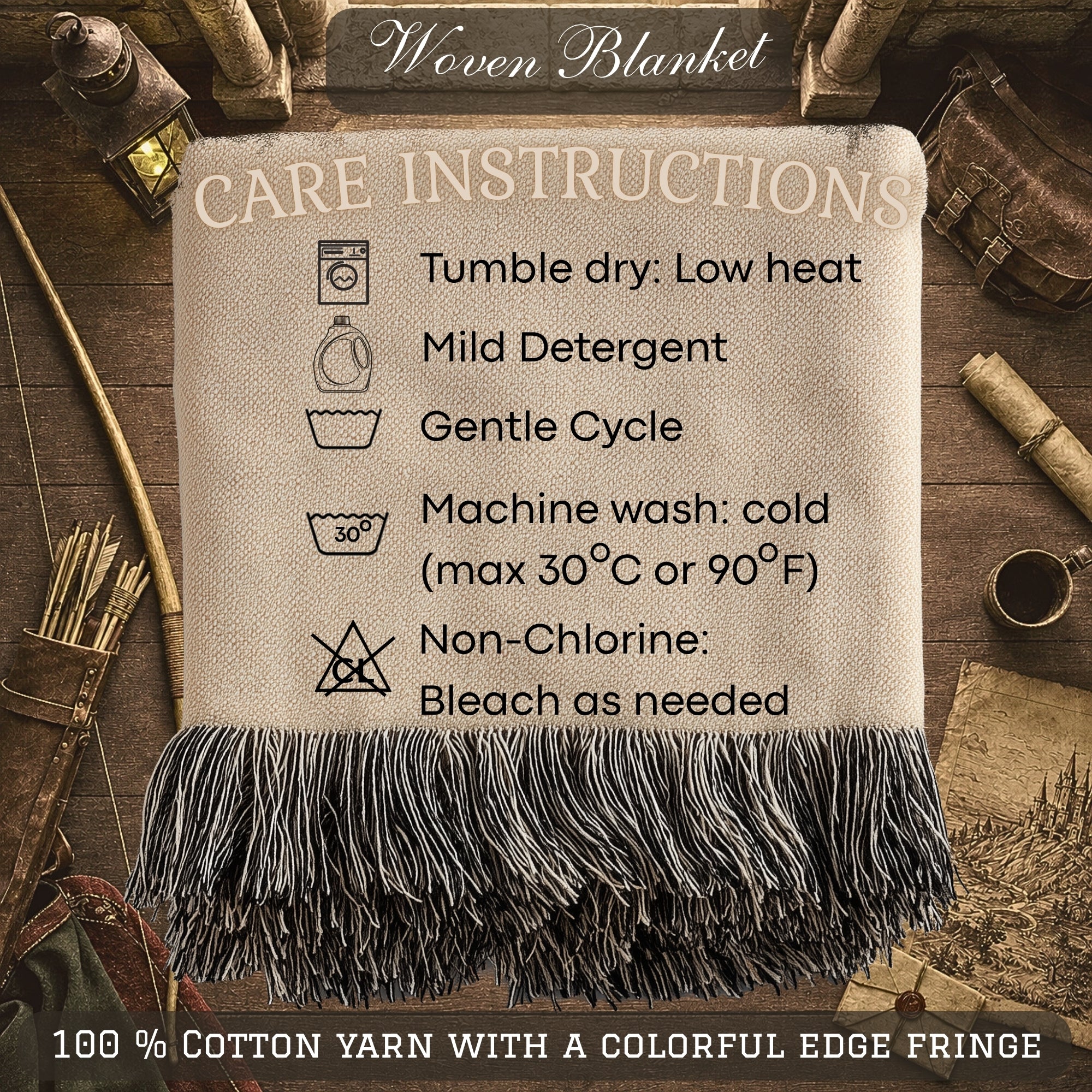 Robin Hood Archer Woven Blanket – Medieval Castle Fantasy Throw