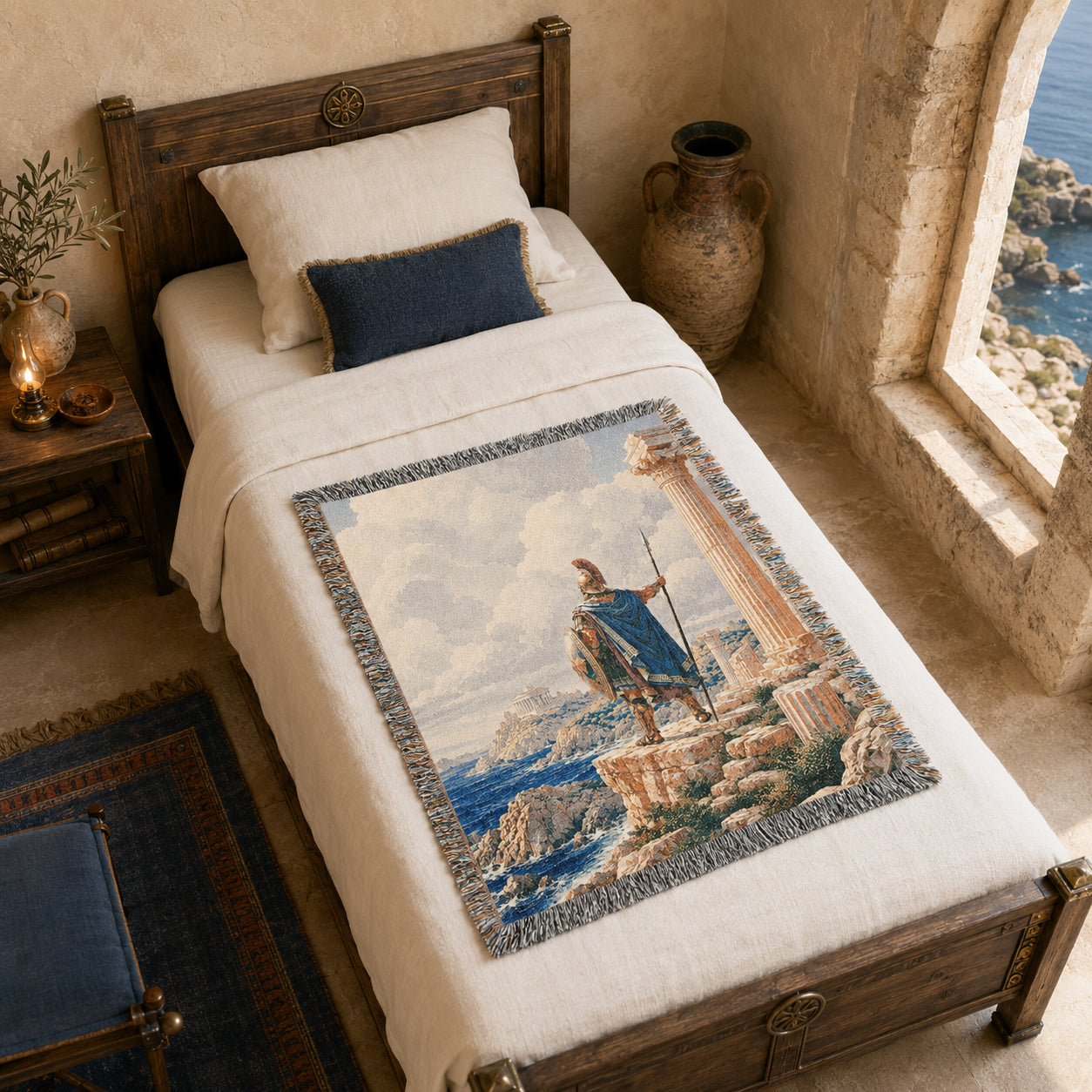 Roman Legionary Woven Blanket – Ancient Rome Tapestry Throw