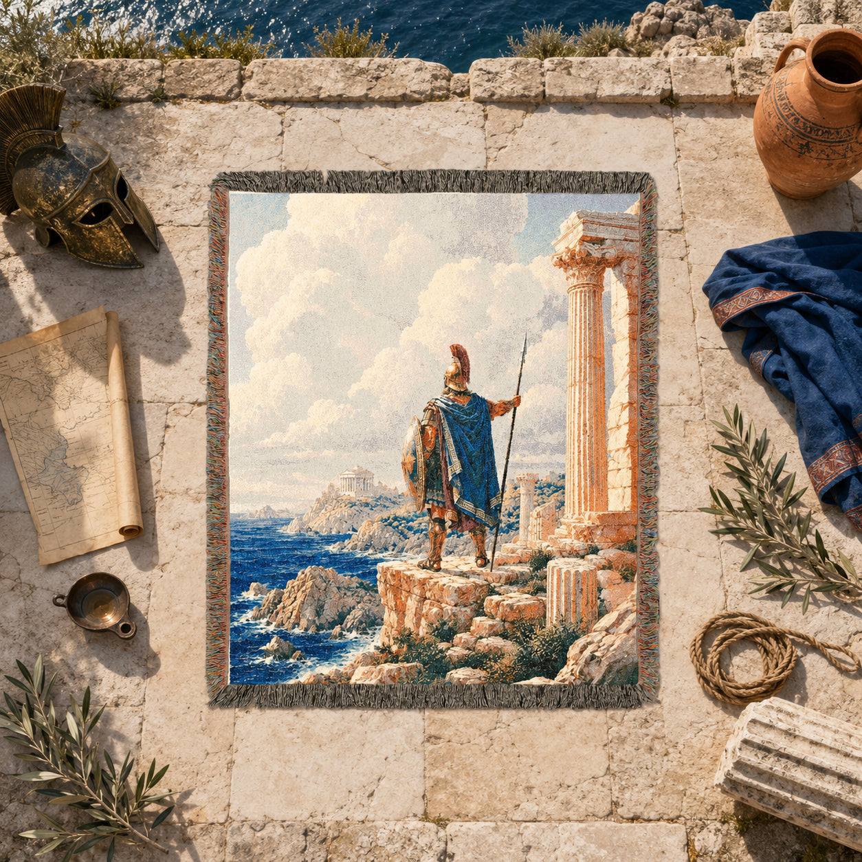 Roman Legionary Woven Blanket – Ancient Rome Tapestry Throw