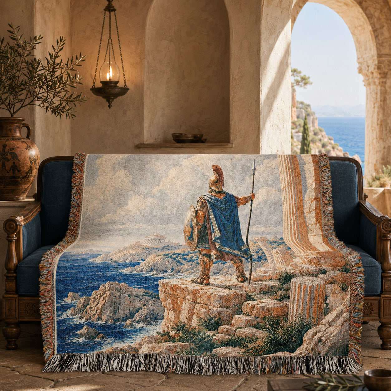 Roman Legionary Woven Blanket – Ancient Rome Tapestry Throw
