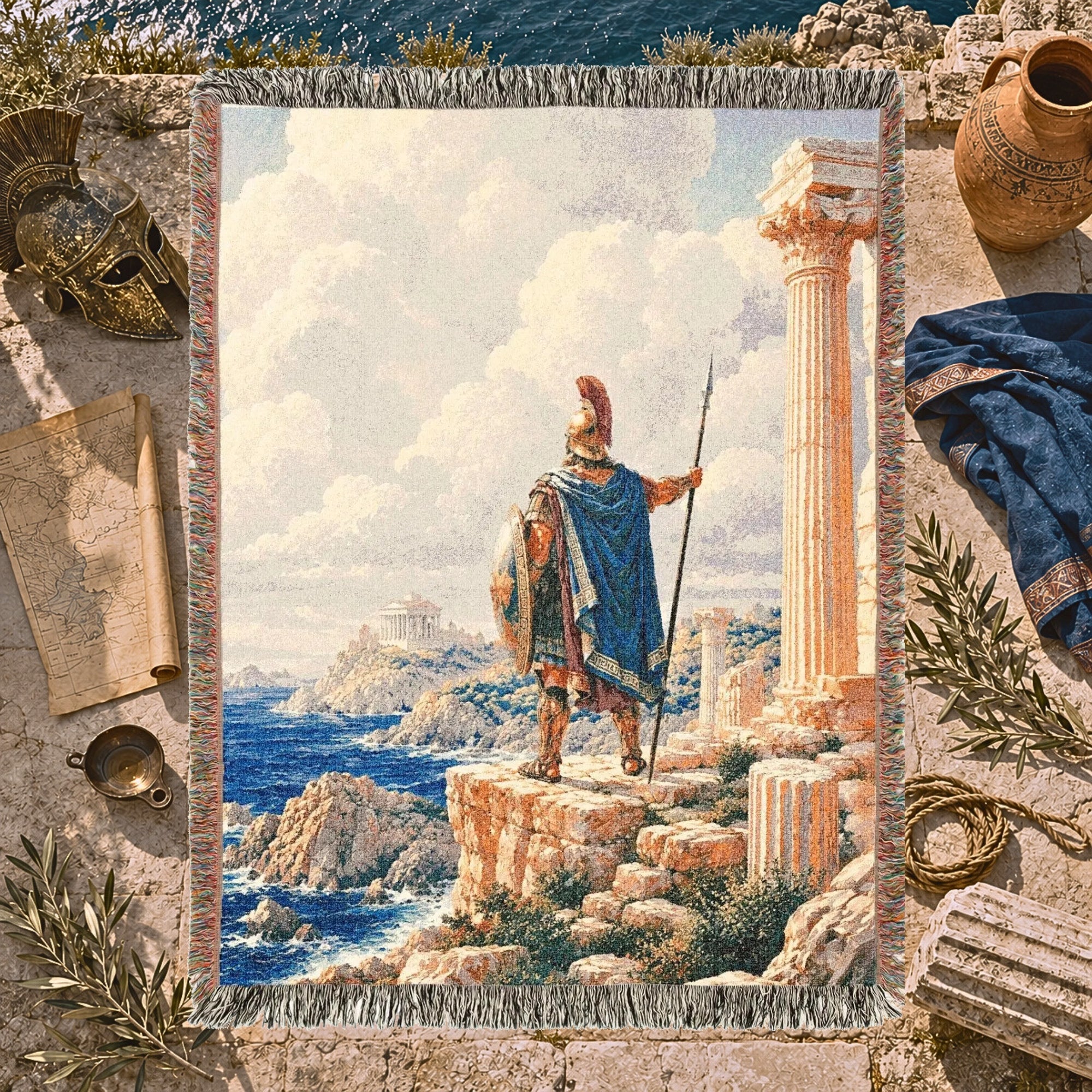 Roman Legionary Woven Blanket – Ancient Rome Tapestry Throw