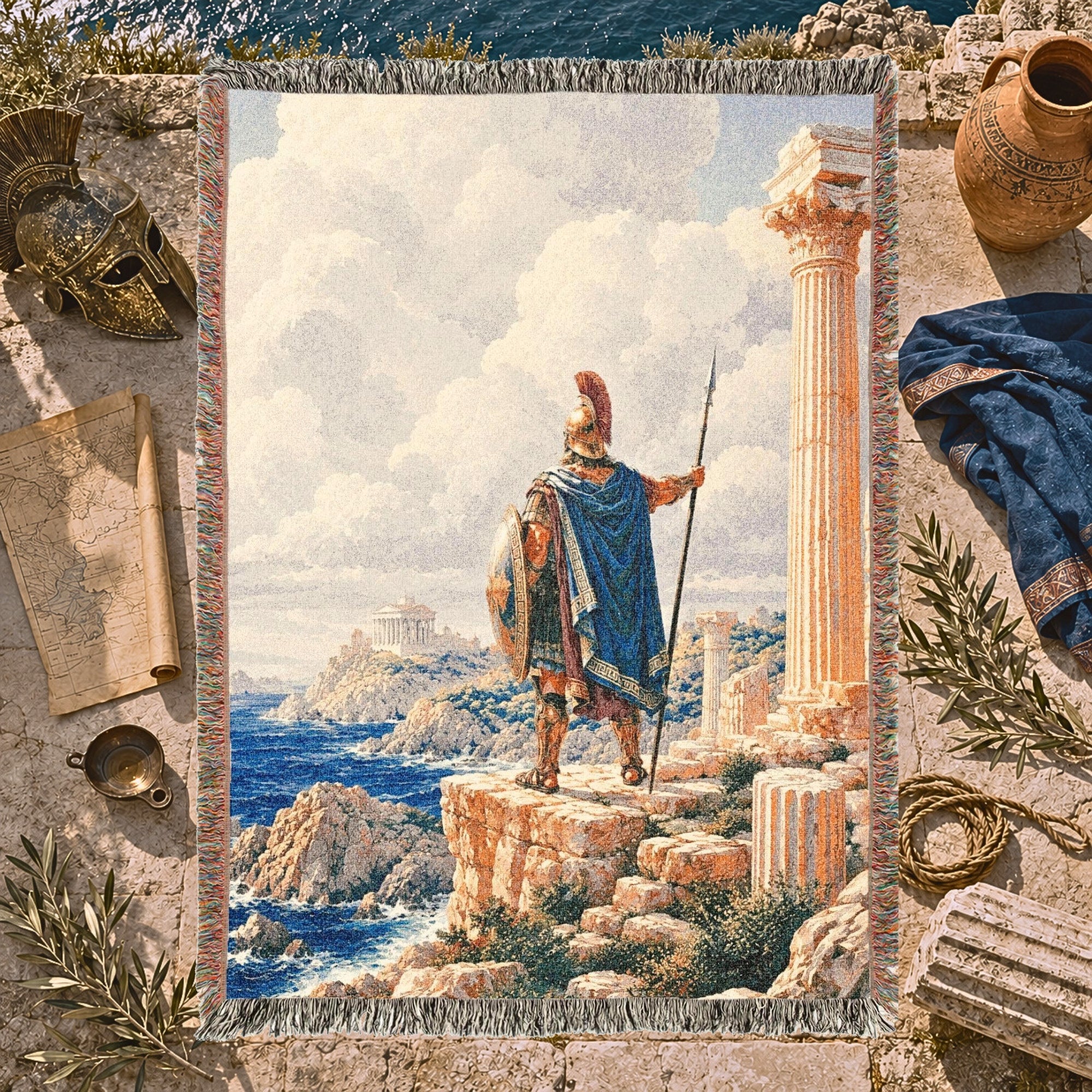 Roman Legionary Woven Blanket – Ancient Rome Tapestry Throw