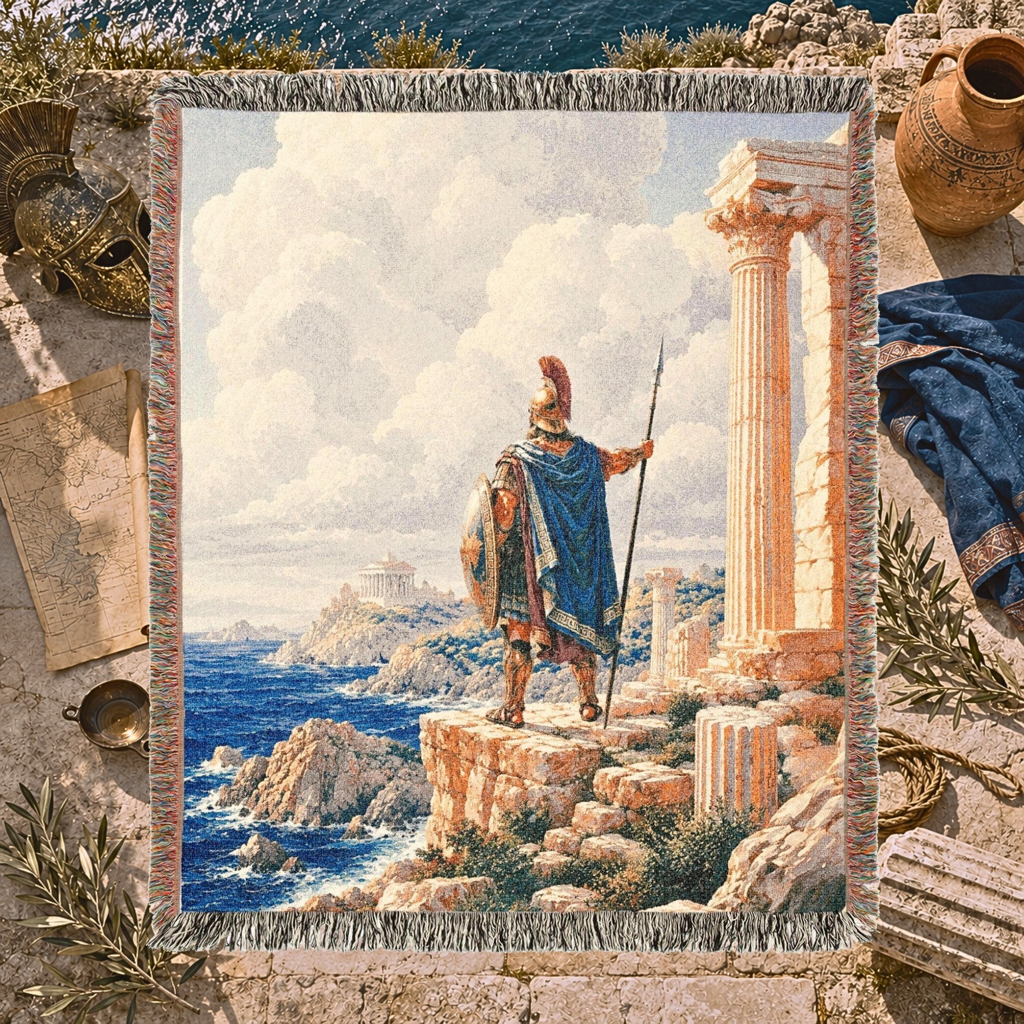 Roman Legionary Woven Blanket – Ancient Rome Tapestry Throw