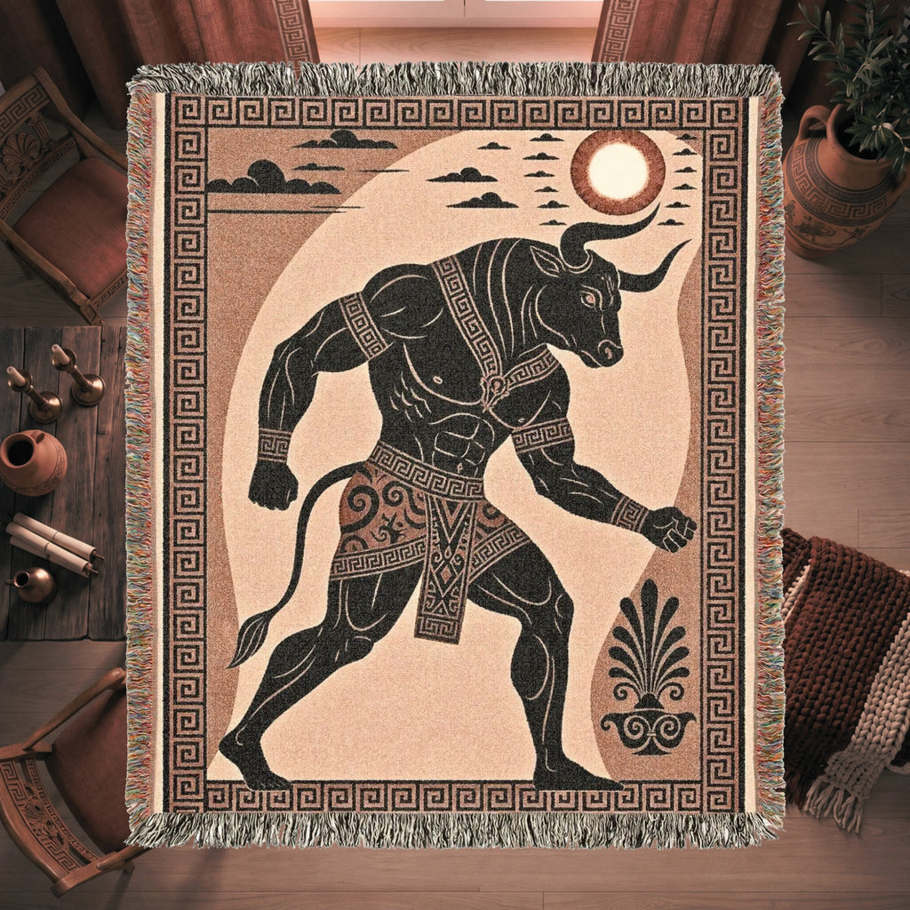 Minotaur Woven Blanket – Ancient Greek Mythology Throw