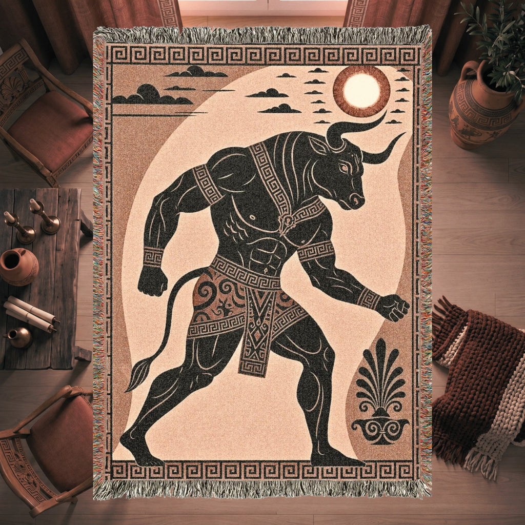 Minotaur Woven Blanket – Ancient Greek Mythology Throw