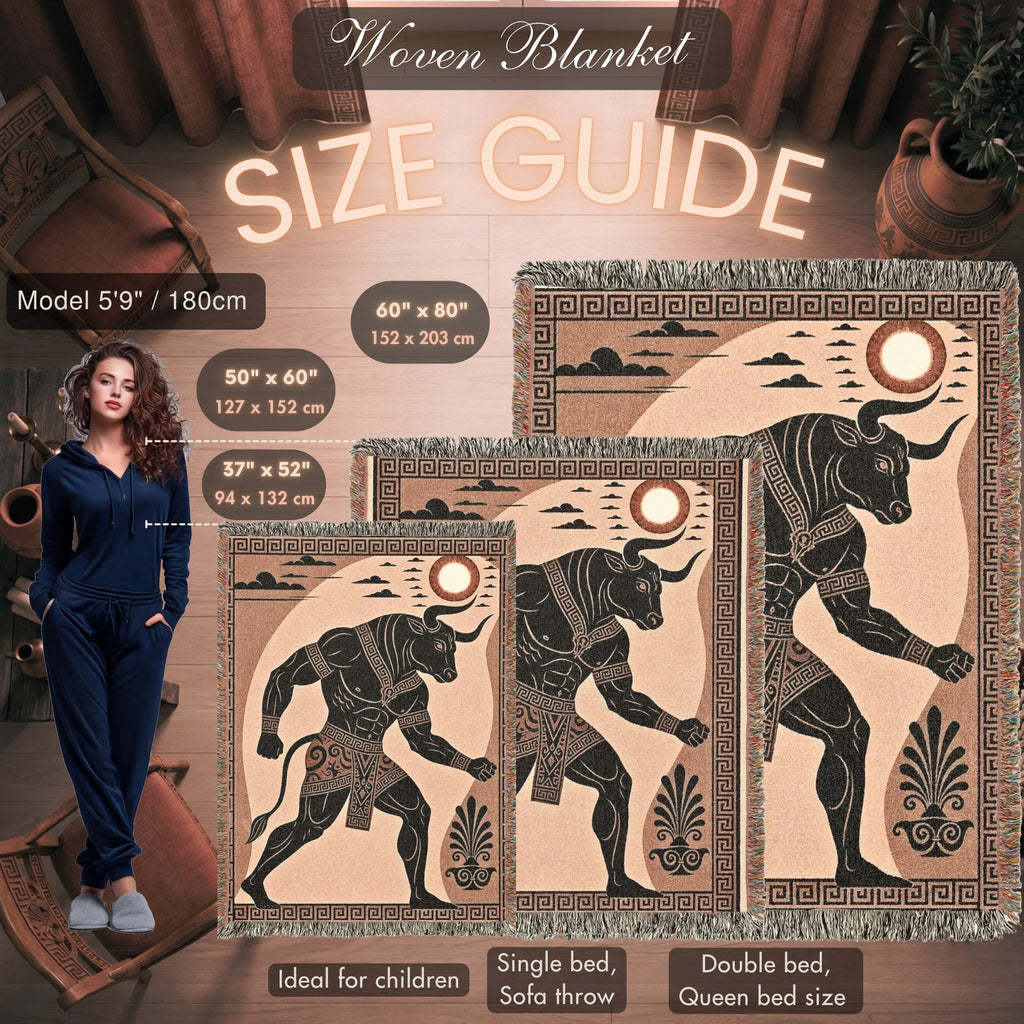 Minotaur Woven Blanket – Ancient Greek Mythology Throw