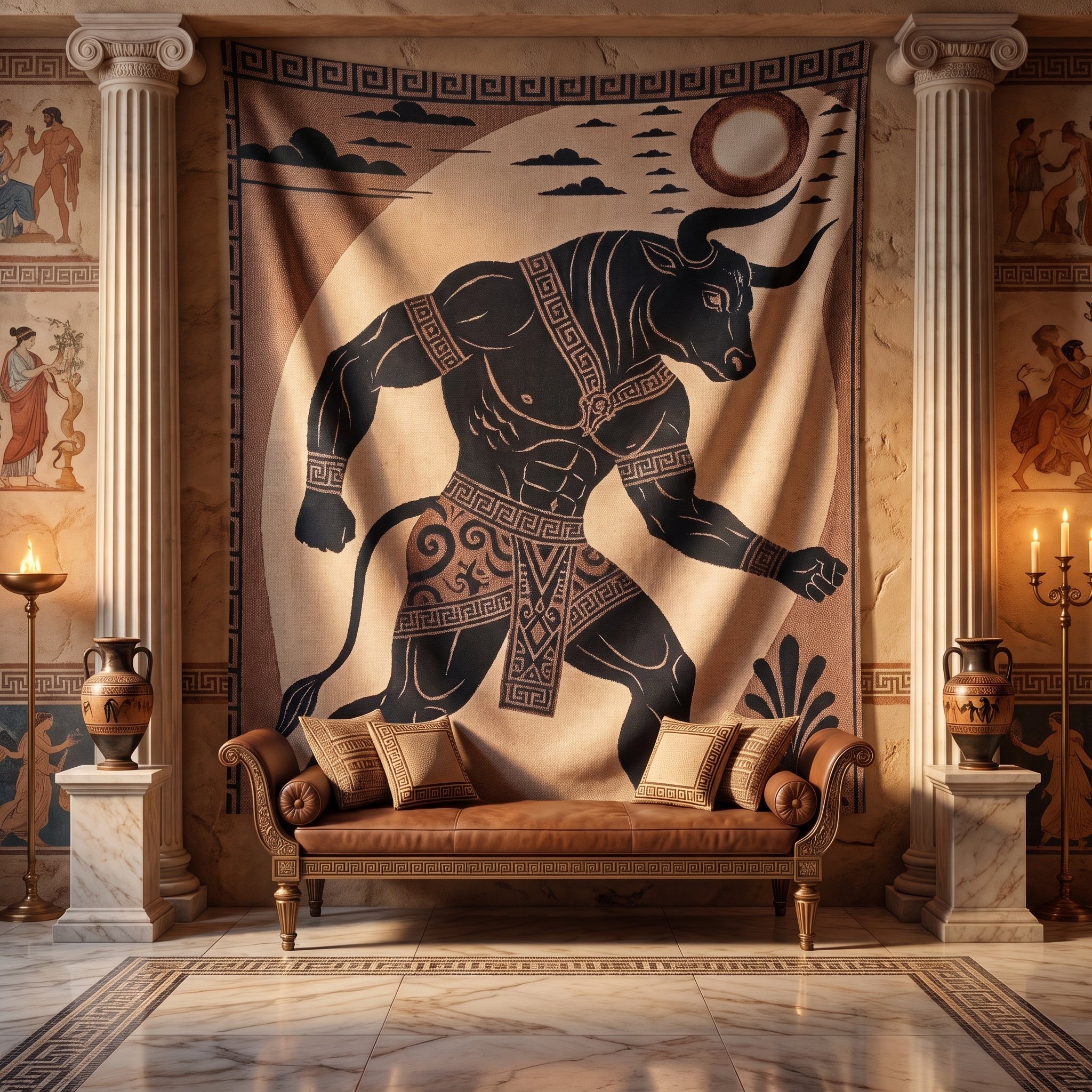 Minotaur Woven Blanket – Ancient Greek Mythology Throw