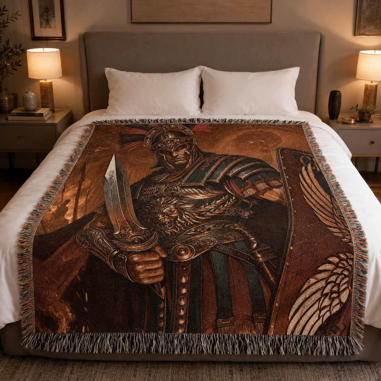 Roman Warrior Woven Blanket – Ancient Legionary Throw