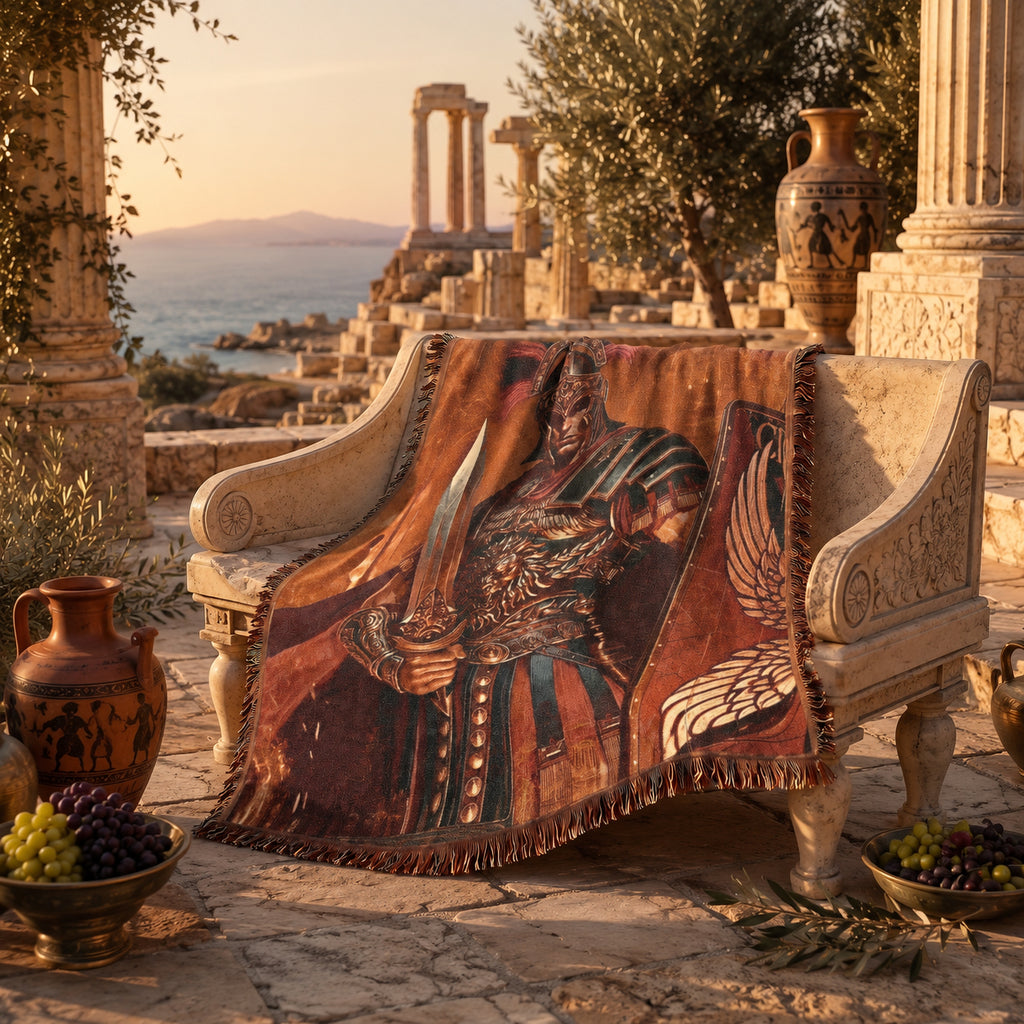 Roman Warrior Woven Blanket – Ancient Legionary Throw