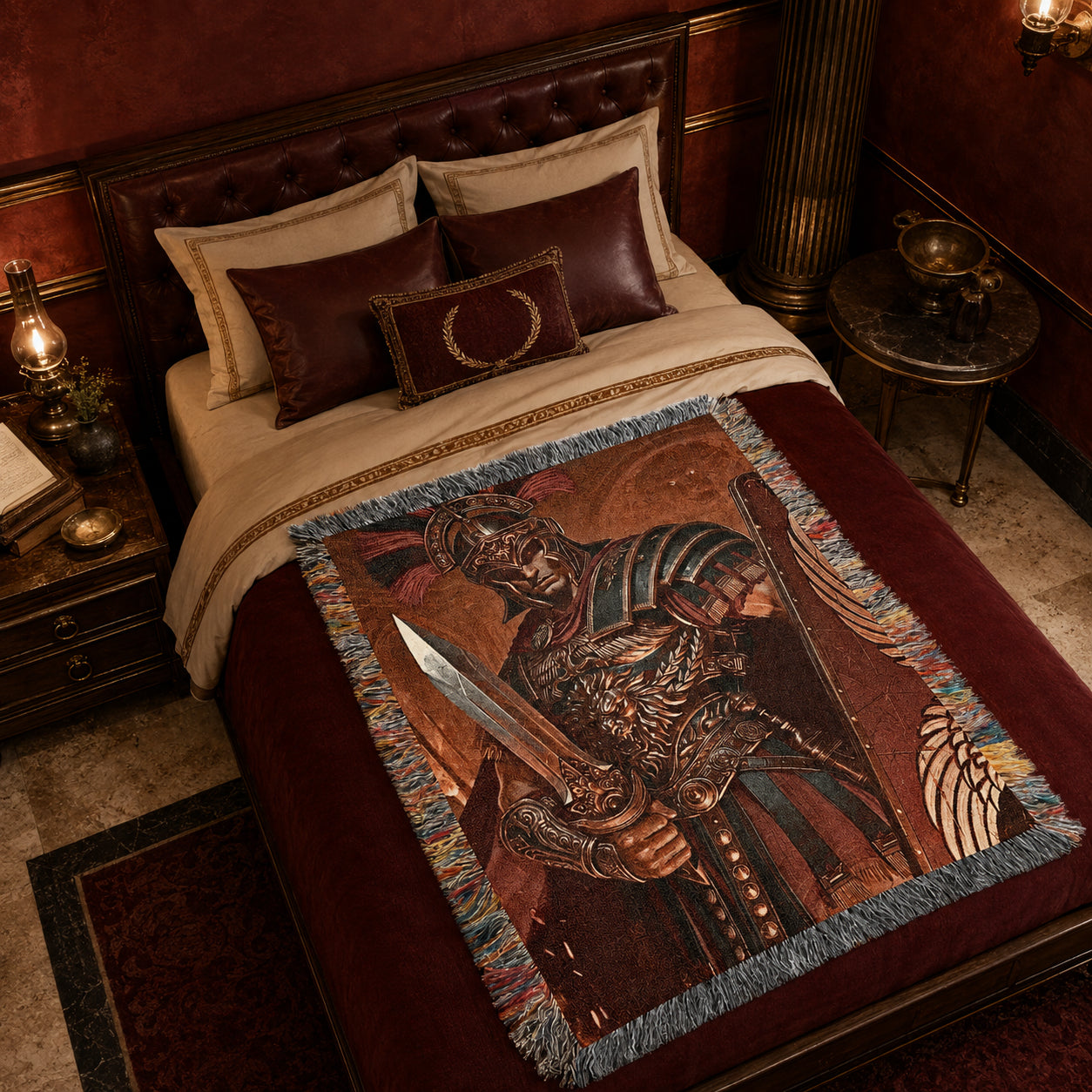 Roman Warrior Woven Blanket – Ancient Legionary Throw
