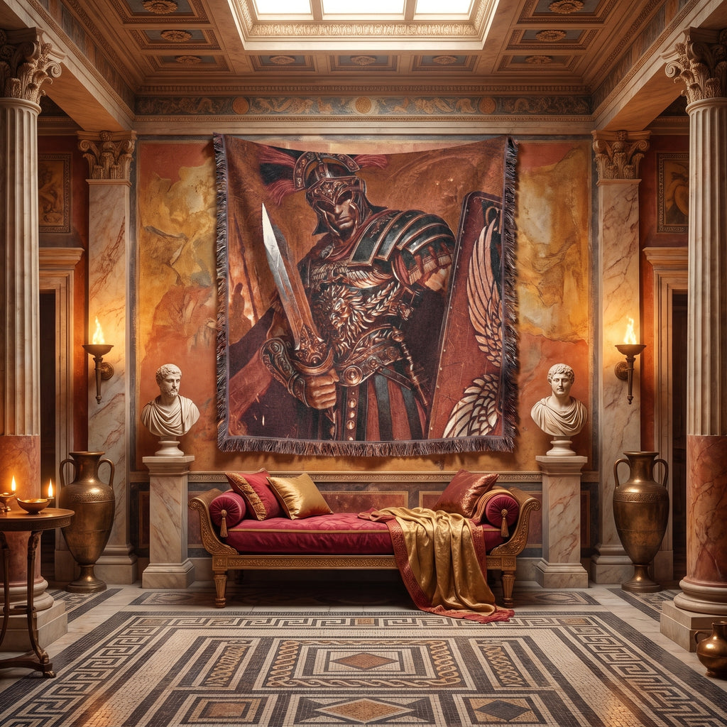 Roman Warrior Woven Blanket – Ancient Legionary Throw