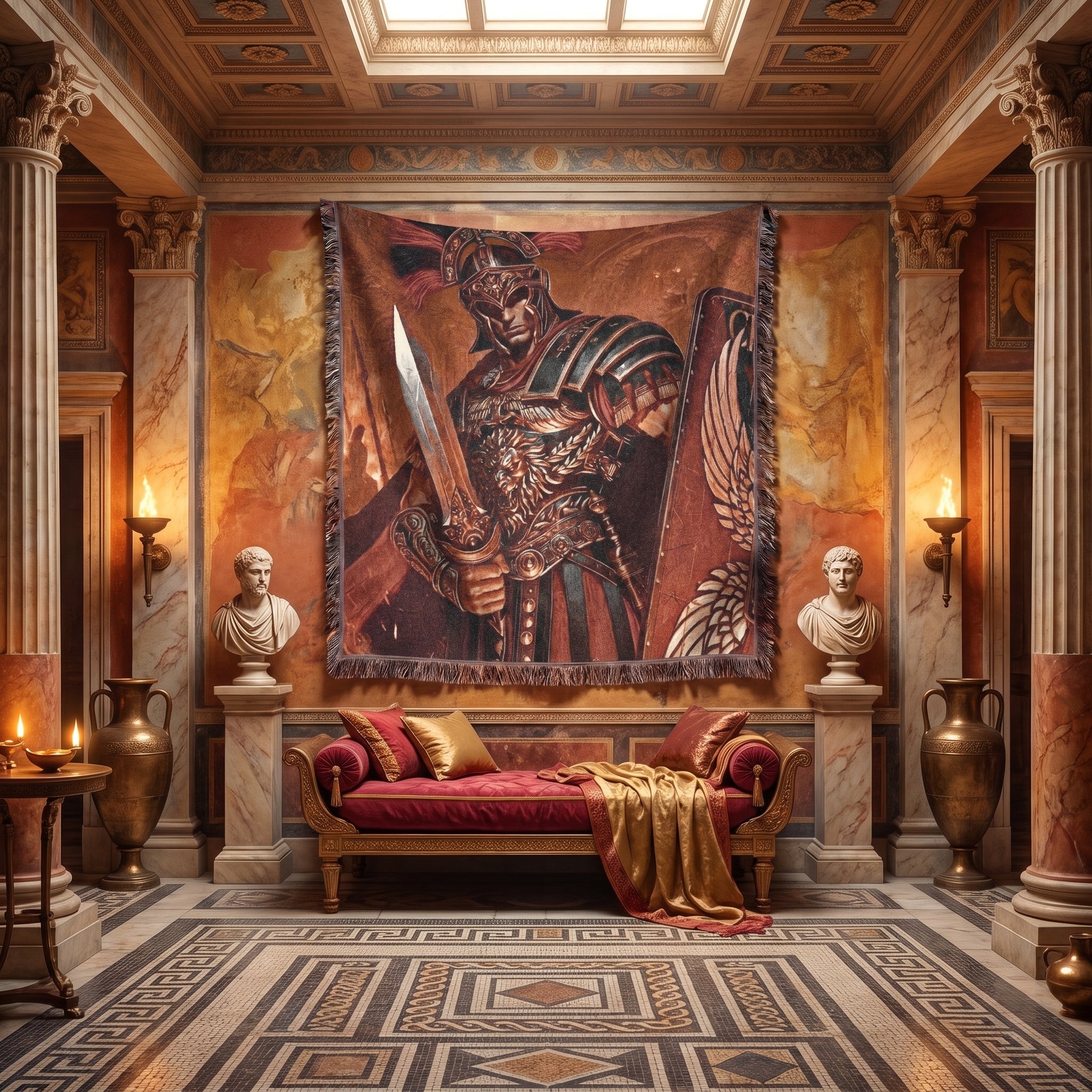 Roman Warrior Woven Blanket – Ancient Legionary Throw