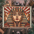 Egyptian Pharaoh Woven Blanket – Ancient Royal Portrait Throw