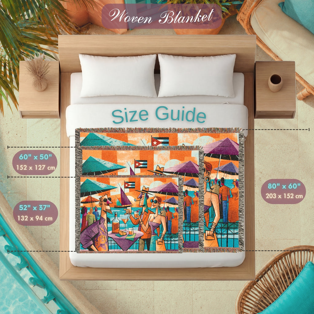 Abstract Seaside Cocktail Party Woven Blanket
