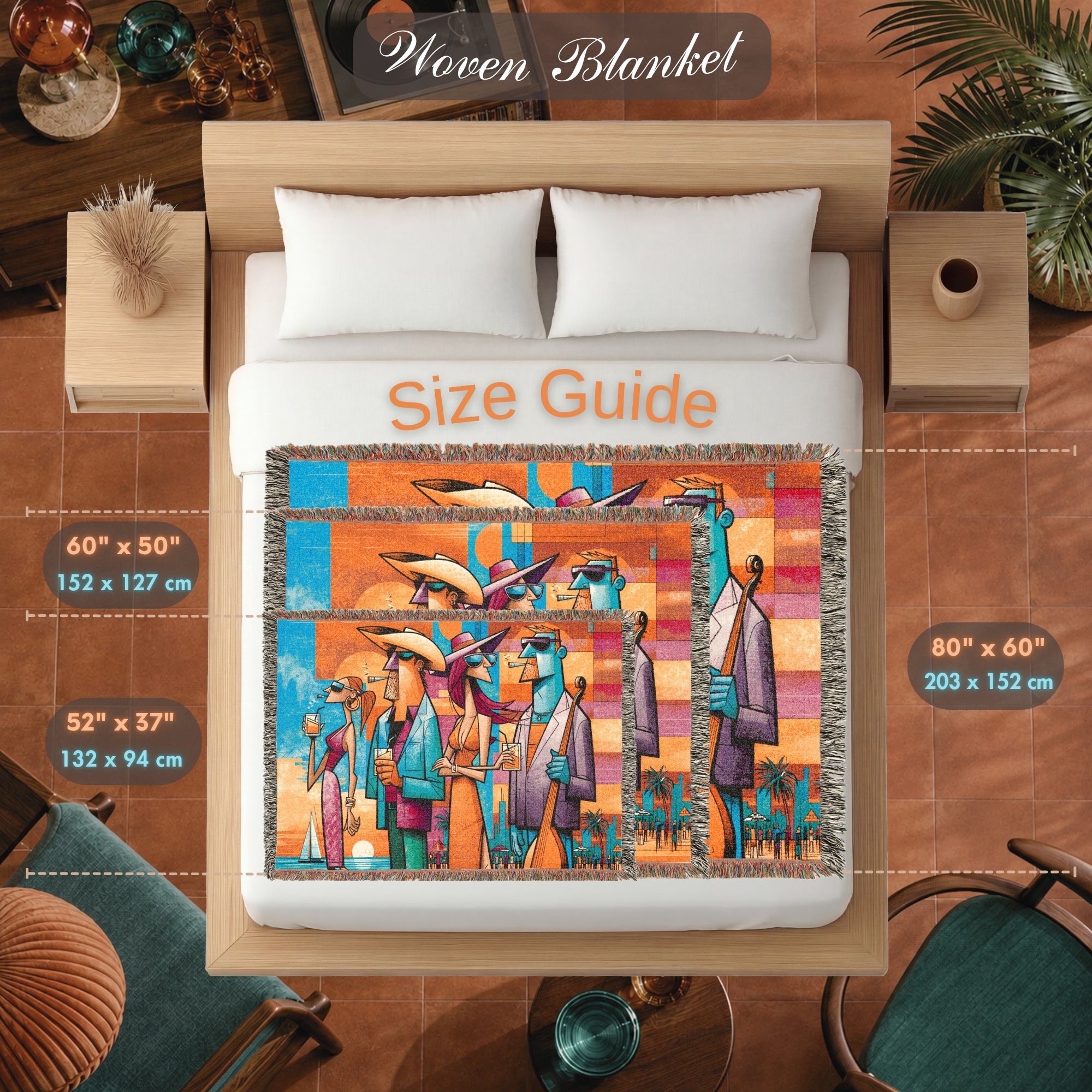 Abstract Beach Club Socialites Woven Blanket