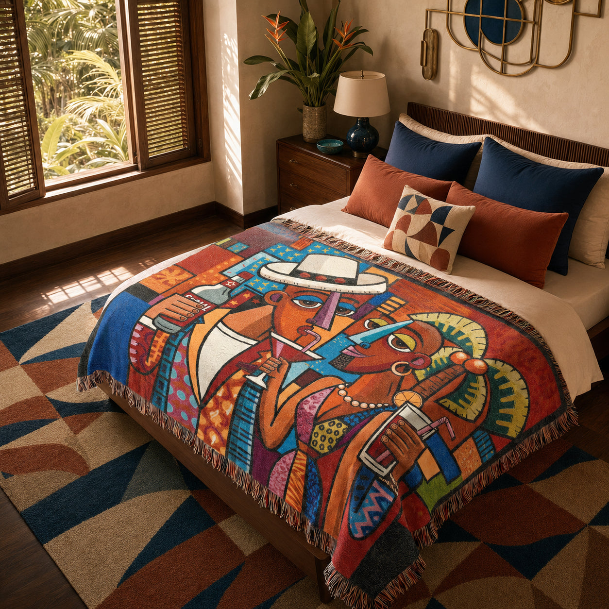 Abstract Cocktail Couple Woven Blanket