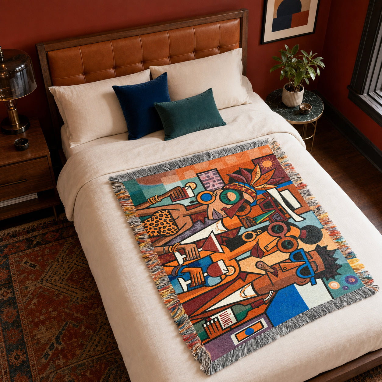 Abstract Cocktail Party Woven Blanket
