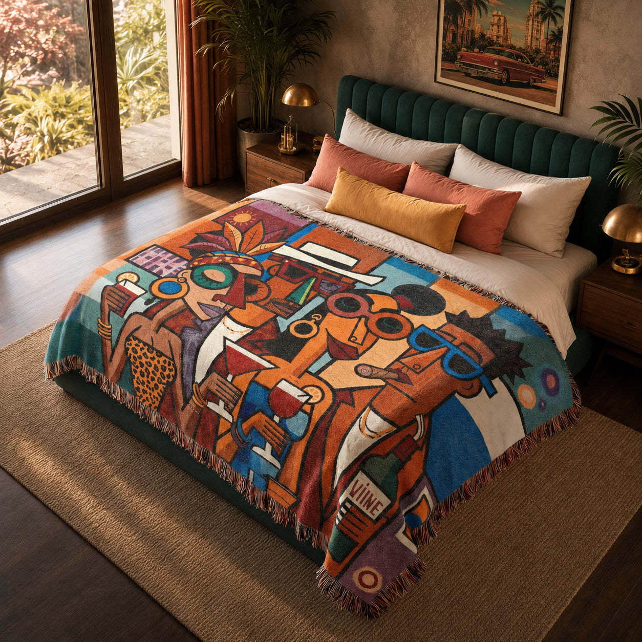 Abstract Cocktail Party Woven Blanket