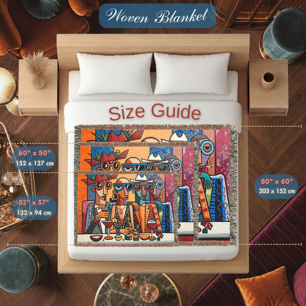 Abstract Cocktail Lounge Friends Woven Blanket