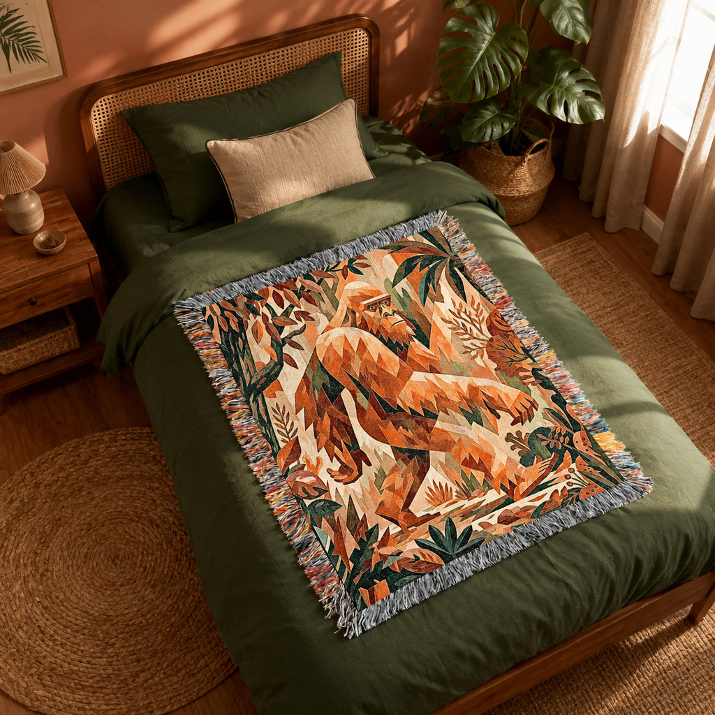 Bigfoot Forest Adventure Woven Blanket
