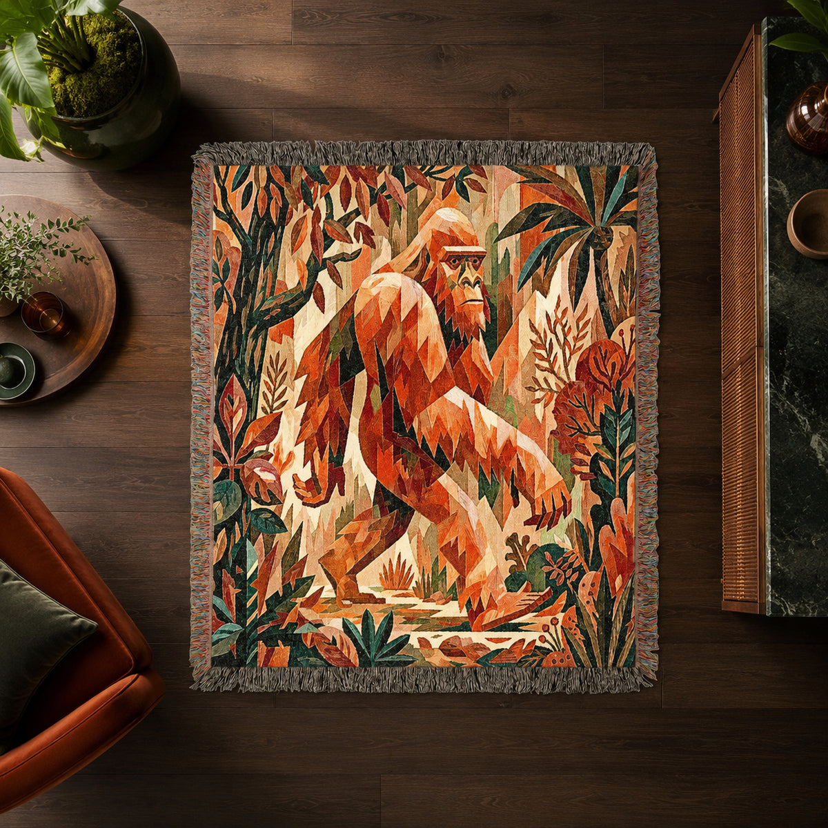 Bigfoot Forest Adventure Woven Blanket
