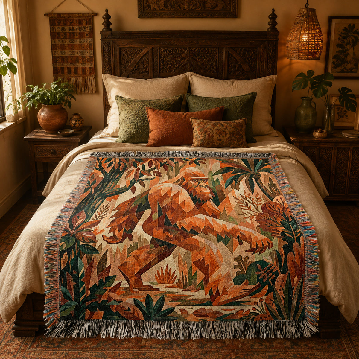 Bigfoot Forest Adventure Woven Blanket