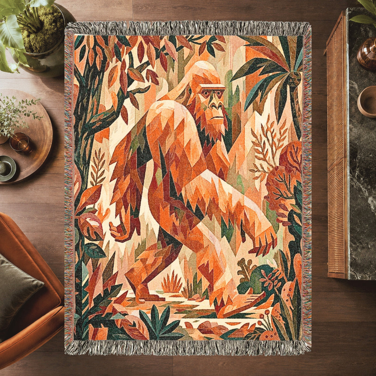 Bigfoot Forest Adventure Woven Blanket