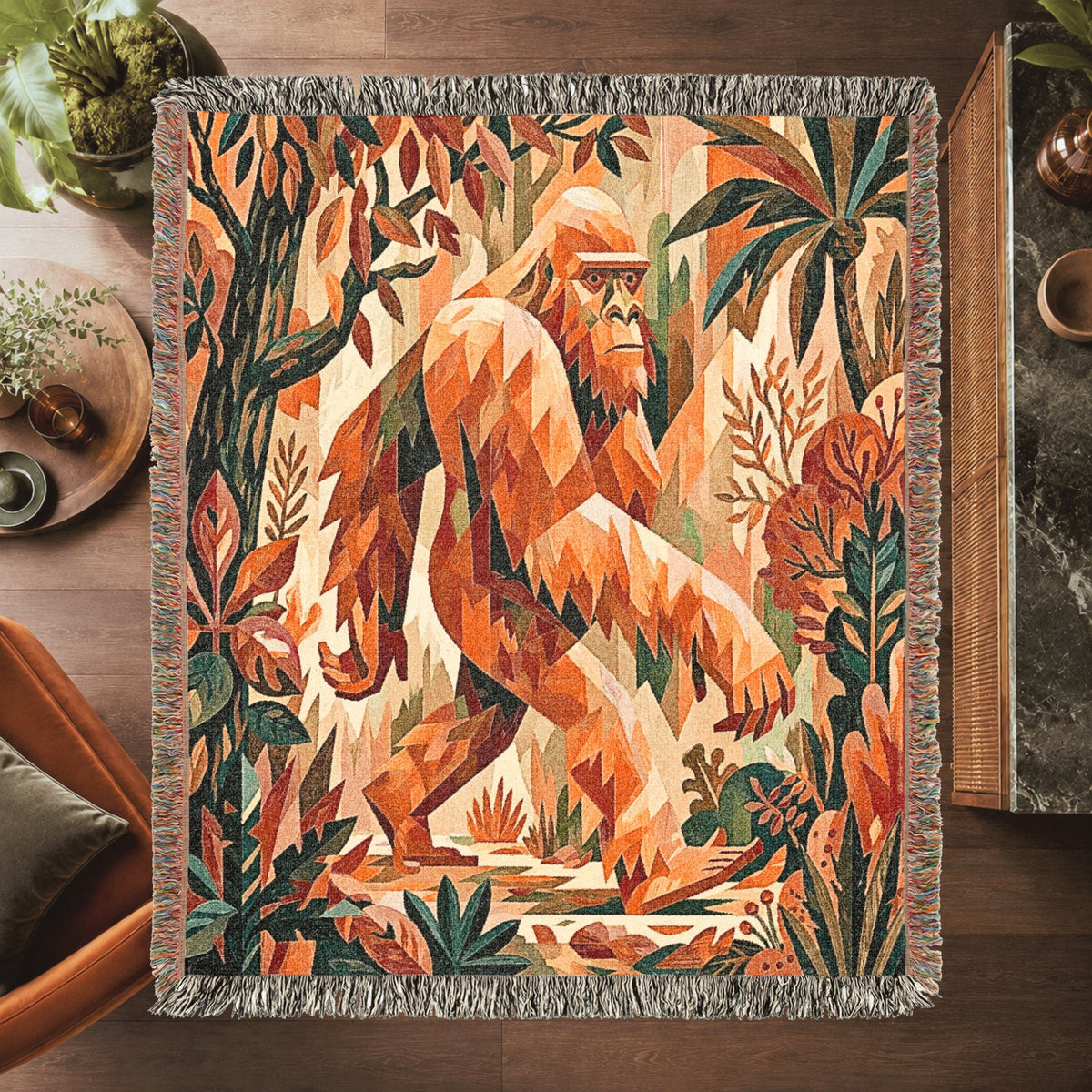 Bigfoot Forest Adventure Woven Blanket