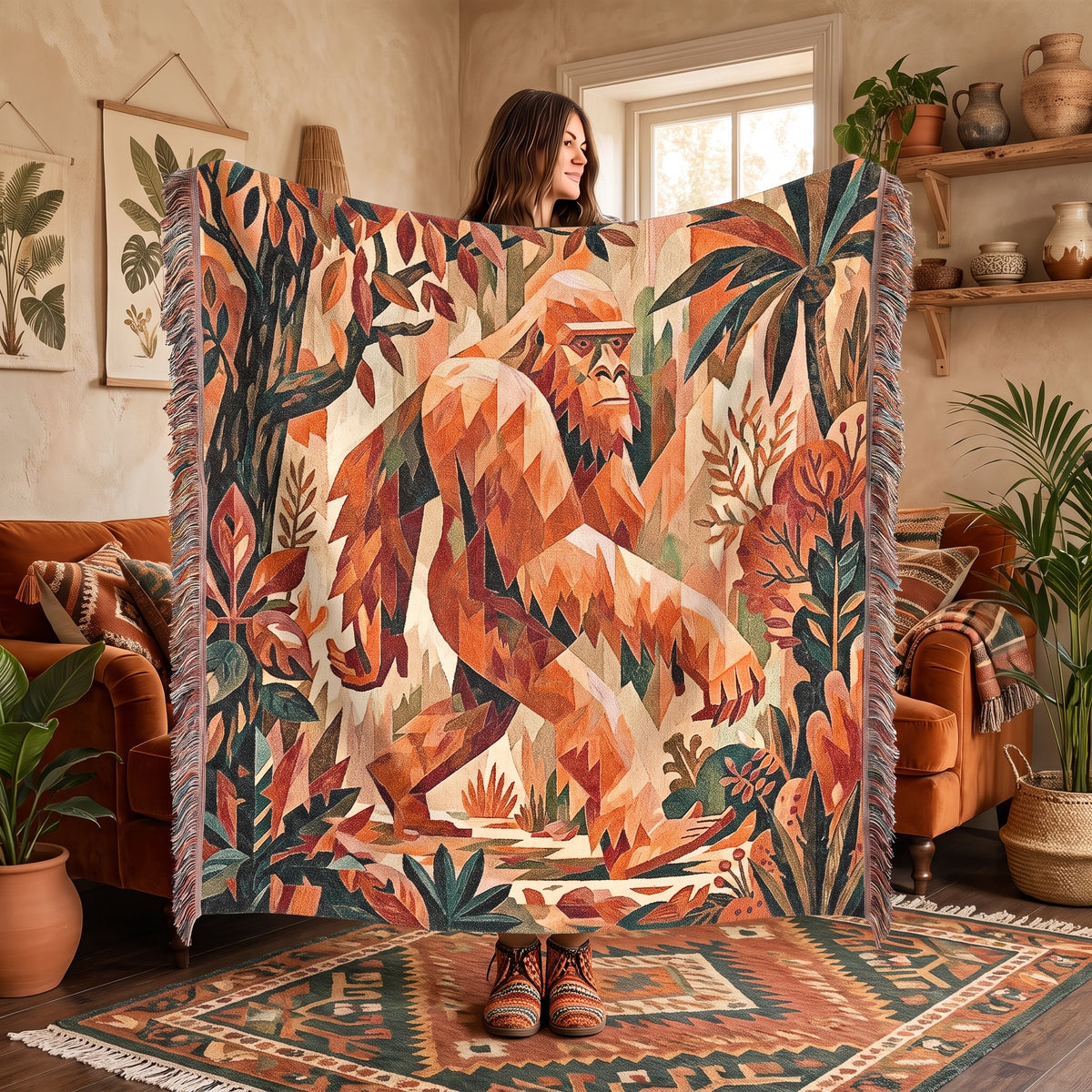 Bigfoot Forest Adventure Woven Blanket