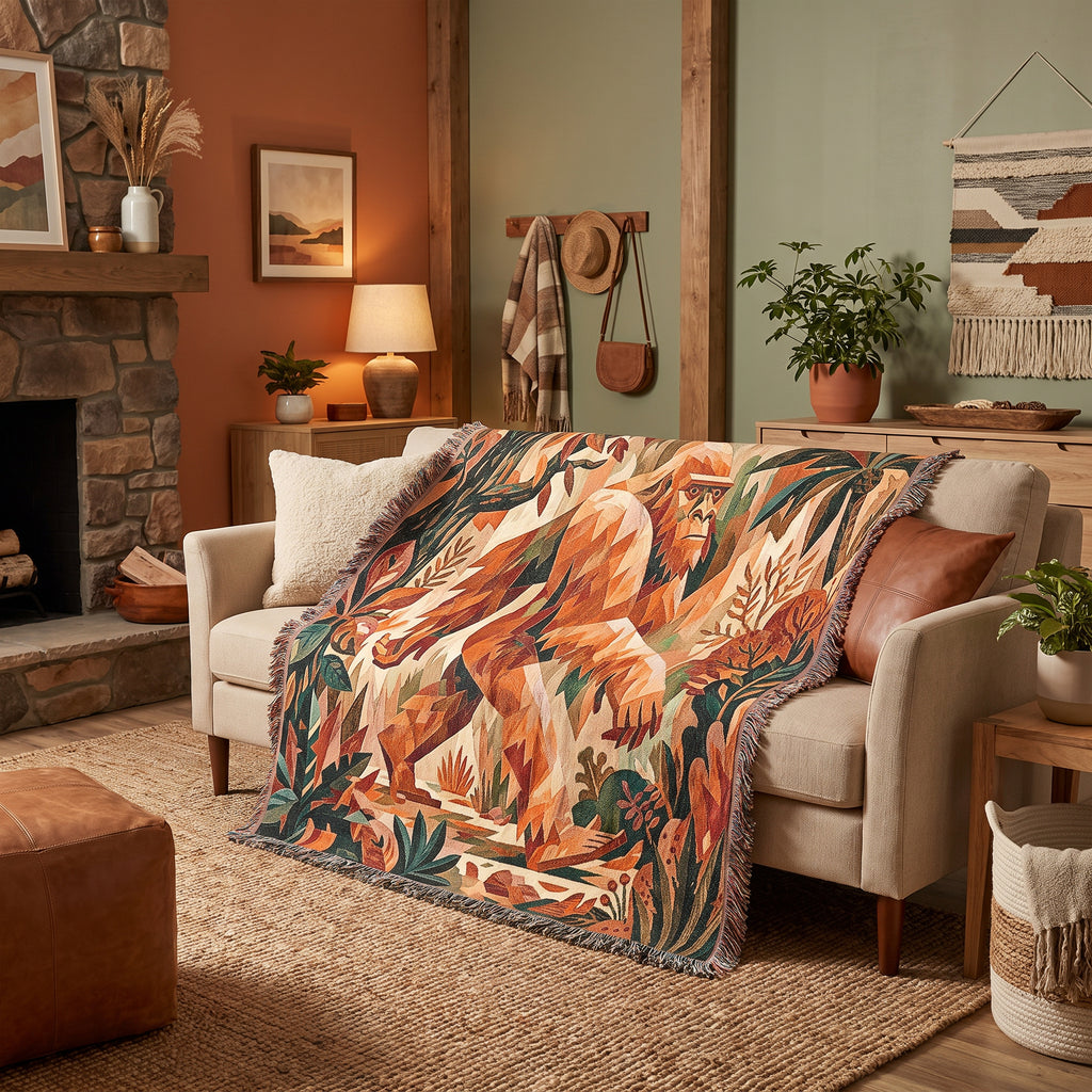 Bigfoot Forest Adventure Woven Blanket