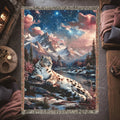 Snow Leopard Mountain Woven Blanket