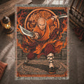 Shaolin Monk Woven Blanket with Flaming Tiger