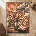 Shaolin Tiger Fist Woven Blanket with Temple Gate