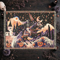 Skeleton Horseman Halloween Woven Blanket
