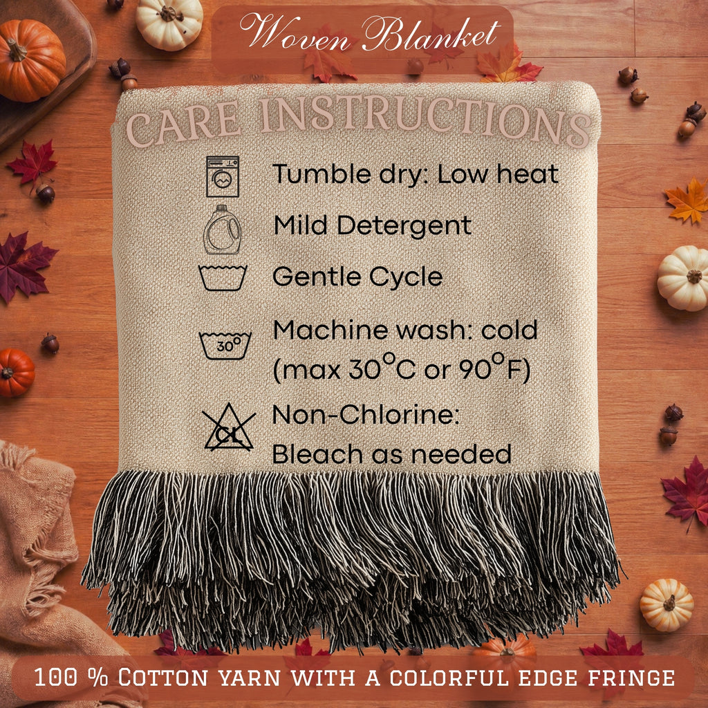 Cute Ghost and Pumpkin Halloween Woven Blanket