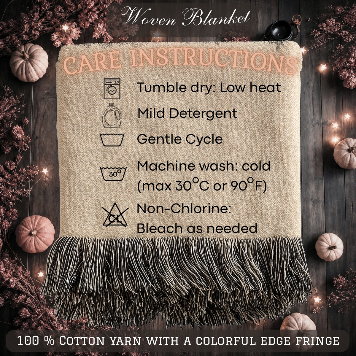 Cute Witch and Ghost Halloween Woven Blanket