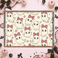 Cute Bow Kitty Woven Blanket
