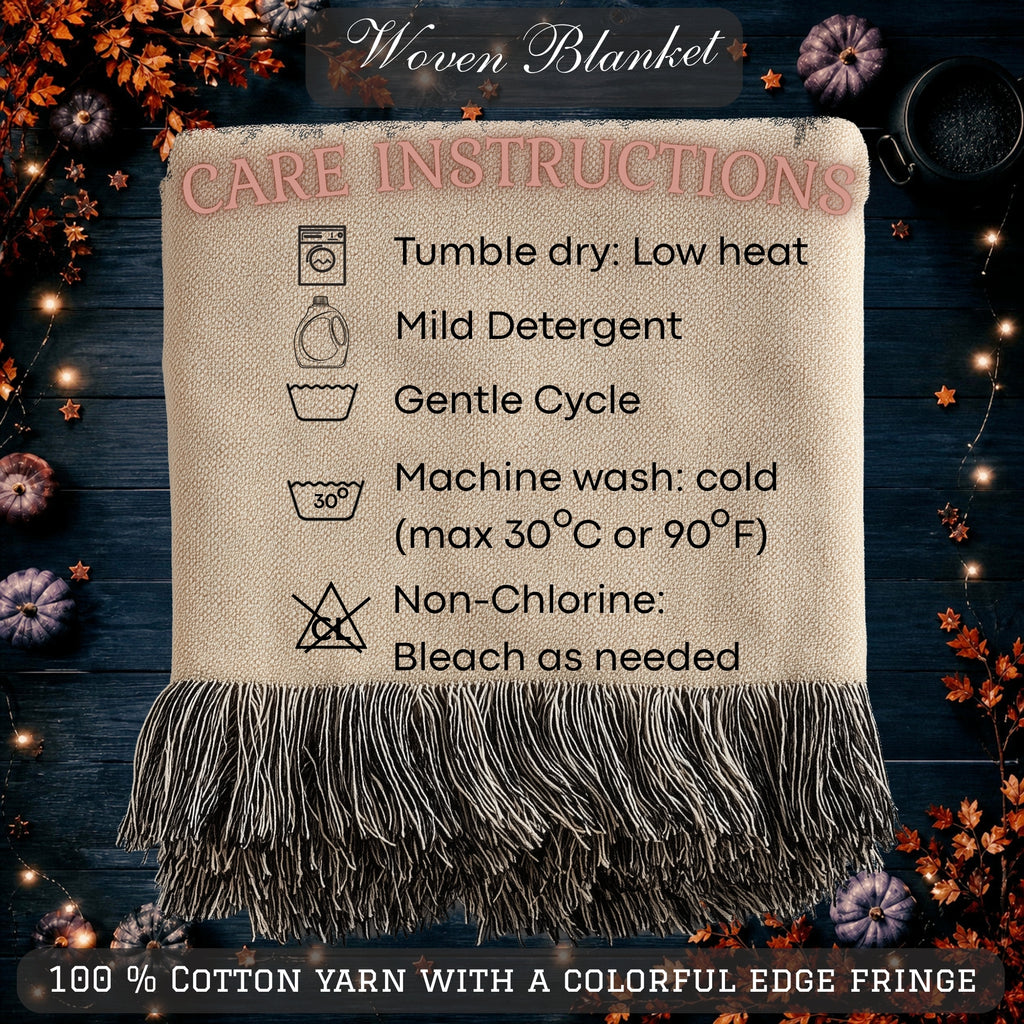 Cute Witch Ghost Halloween Woven Blanket