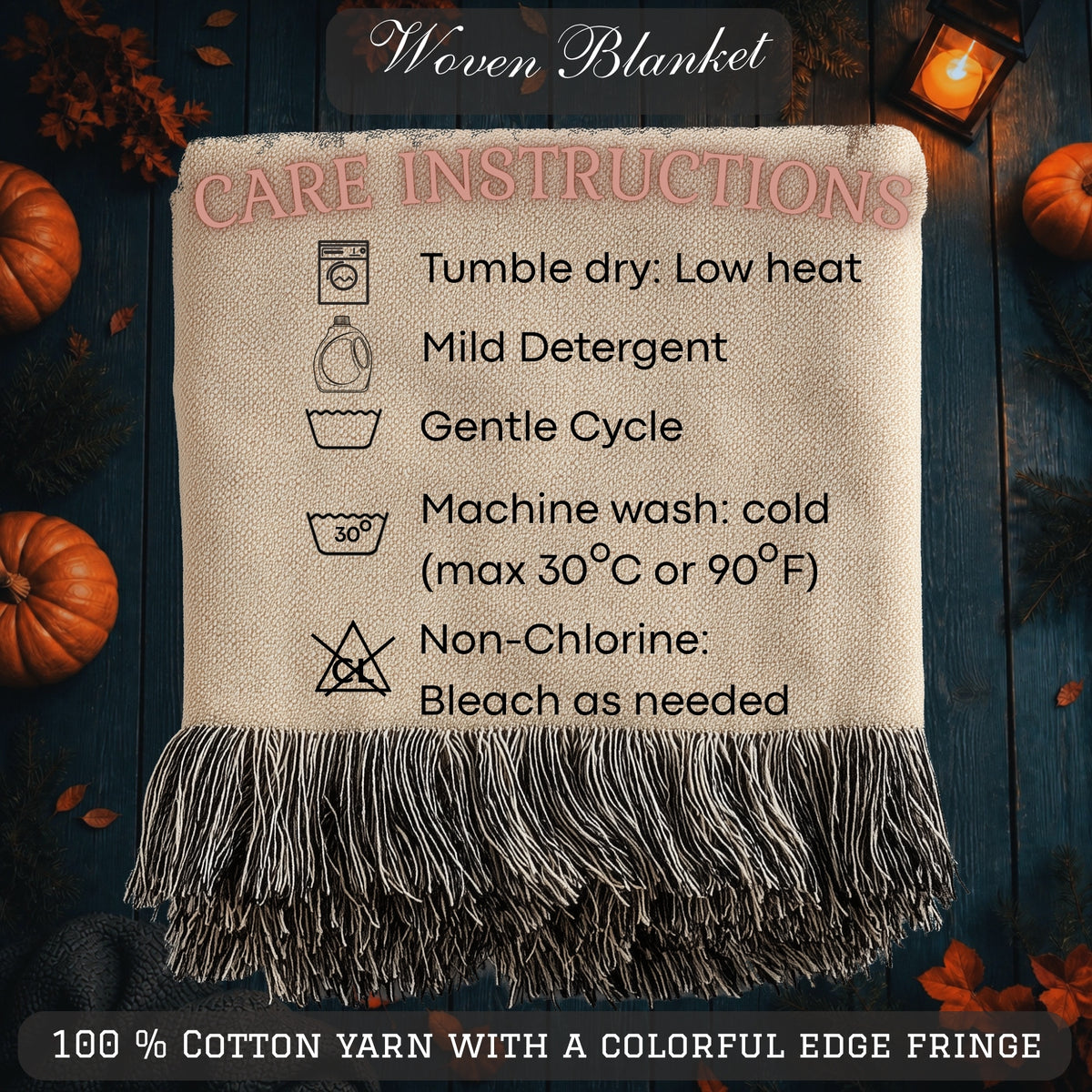 Cute Ghost and Black Cat Halloween Woven Blanket