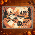 Cute Ghost and Pumpkin Halloween Woven Blanket